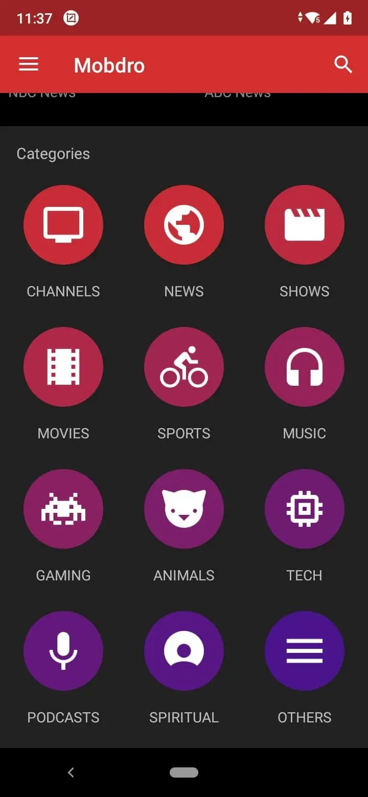 Mobdro - لقطة شاشة